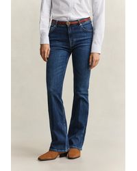 GANT - Slim Flared Stretch Jeans Dark Worn In - Lyst
