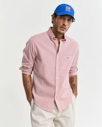 GANT - Regular Fit Striped Seersucker Shirt - Lyst