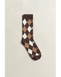 GANT - Argyle Check Socks Deep - Lyst