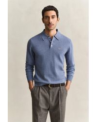 GANT - Superfine Lambswool Polo Sweater - Lyst