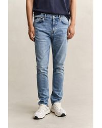 GANT - Slim Fit Jeans Semi Worn In - Lyst
