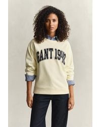 GANT - Graphic Crew Neck Sweatshirt - Lyst