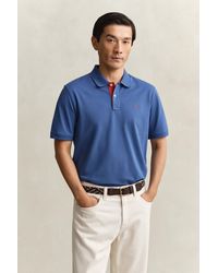 GANT - Contrast Piqué Polo Shirt - Lyst