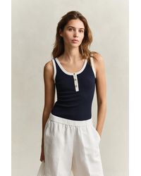 GANT - Ribbed Tank Top Evening - Lyst