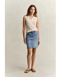 GANT - Short Denim Skirt - Lyst