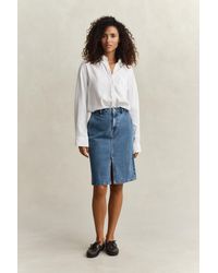 GANT - Denim Pencil Skirt Mid - Lyst
