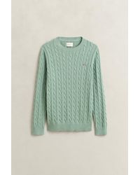 GANT - Classic Cable Knit Sweater - Lyst