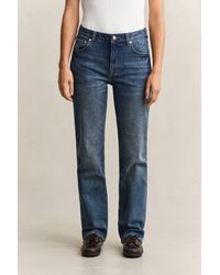GANT - Straight Leg Stretch Jeans Mid Broken In - Lyst