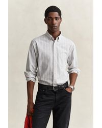 GANT - Striped Mélange Poplin Shirt Melange - Lyst