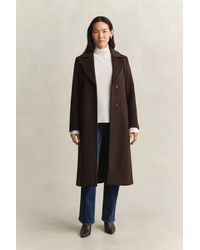GANT - Belted Wool Blend Coat Deep - Lyst