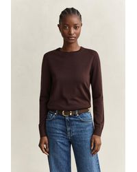 GANT - Extra Fine Merino Wool Crew Neck Sweater Deep - Lyst