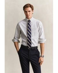GANT - Striped Classic Oxford Shirt Cream - Lyst