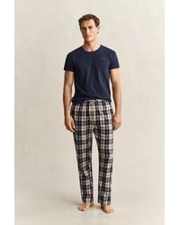 GANT - Checked Pajama Pants Evening - Lyst