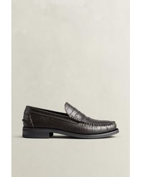 GANT - Lenkoxx Croc-Effect Leather Loafers Dark - Lyst