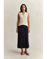 GANT - Flared Linen Blend Skirt Evening - Lyst