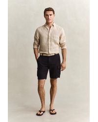 GANT - Linen Cargo Shorts Ebony - Lyst