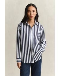 GANT - Relaxed Striped Poplin Shirt Classic - Lyst