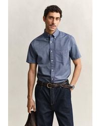 GANT - Classic Oxford Short Sleeve Shirt Persian - Lyst