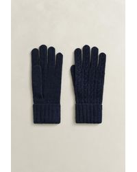 GANT - Wool Cable Gloves - Lyst