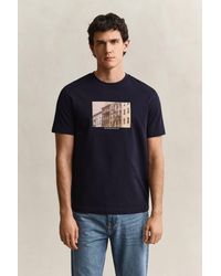 GANT - Seasonal Graphic T-Shirt Evening - Lyst