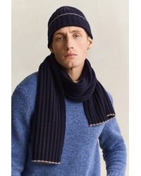 GANT - Tipped Scarf & Beanie Gift Set Evening - Lyst