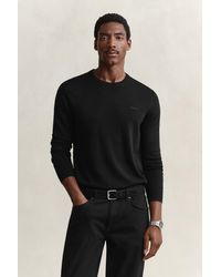GANT - Merino Wool Crew Neck Sweater - Lyst