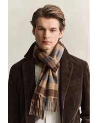 GANT - Checked Wool Scarf Warm - Lyst