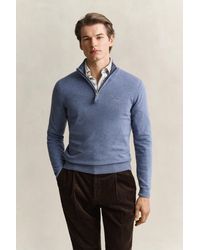 GANT - Lambswool Half-Zip Sweater - Lyst
