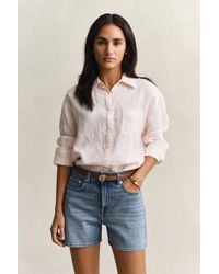 GANT - Relaxed Fit Striped Linen Shirt - Lyst
