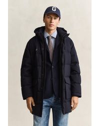 GANT - Flannel Down Mid Jacket Evening - Lyst