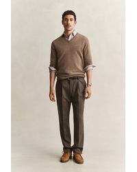 GANT - Wool Herringbone Suit Pants - Lyst