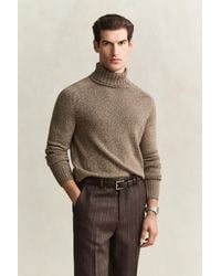 GANT - Wool Mouliné Blend Turtleneck Sweater - Lyst