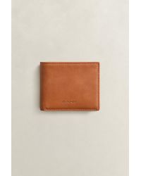 GANT - Leather Bifold Wallet Mahogany - Lyst