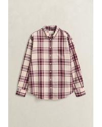 GANT - Relaxed Flannel Shirt - Lyst