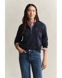 GANT - Shield Half Zip Sweatshirt - Lyst