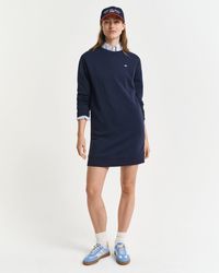 GANT - Archive Shield Graphic Crew Neck Sweatshirt Dress - Lyst