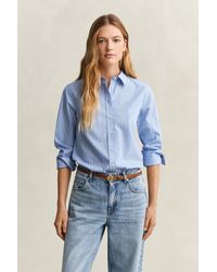 GANT - Regular Fit Classic Striped Poplin Shirt - Lyst