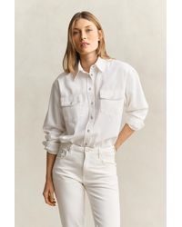 GANT - Denim Shirt Eggshell - Lyst