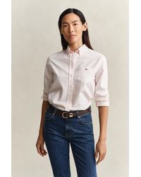 GANT - Striped Classic Oxford Shirt - Lyst