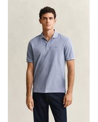 GANT - Two-Toned Polo Shirt - Lyst