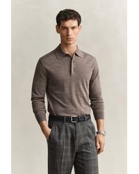 GANT - Extra Fine Merino Wool Polo Sweater - Lyst