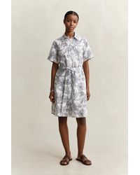 GANT - Floral Linen Shirt Dress Evening - Lyst