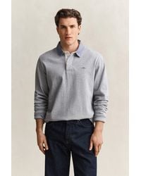 GANT - Chambray Collar Heavy Rugger Melange - Lyst