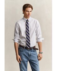 GANT - Checked Twill Dress Shirt - Lyst
