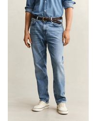 GANT - Regular Fit Jeans Semi Worn In - Lyst