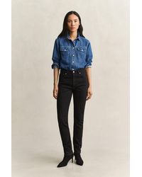 GANT - Slim High-Waisted Jeans Worn In - Lyst