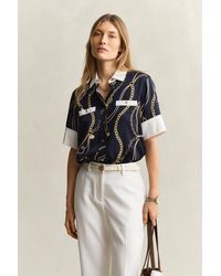 GANT - Contrast Blouse Evening - Lyst