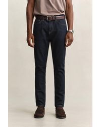 GANT - Slim Fit Clean Wash Jeans Dark - Lyst