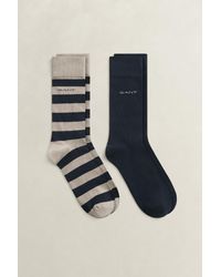 GANT - 2-Pack Barstripe & Solid Socks - Lyst