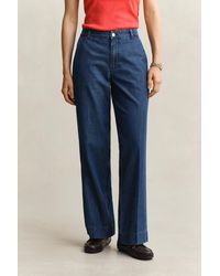 GANT - Cotton Linen Jeans Mid Worn In - Lyst